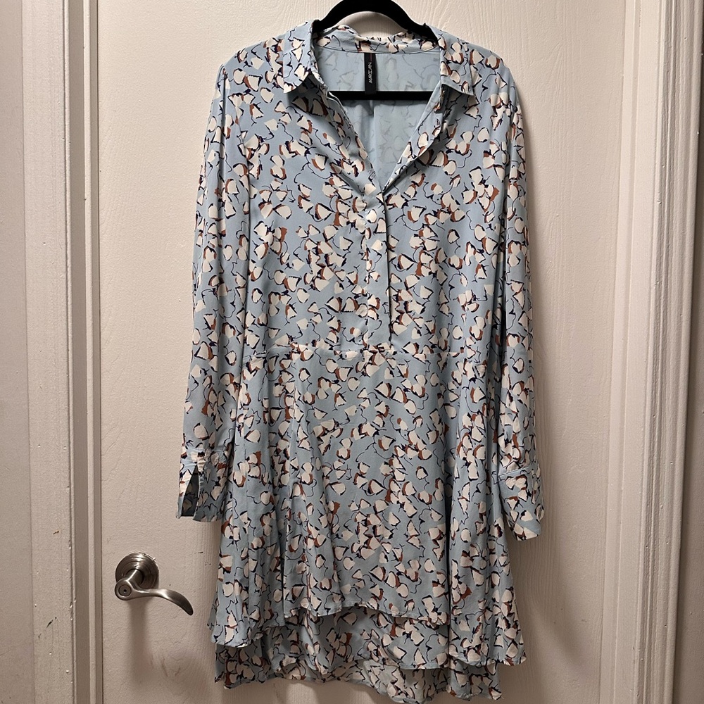 Marc Cain Printed Shirt Dress with Flutter Hem
